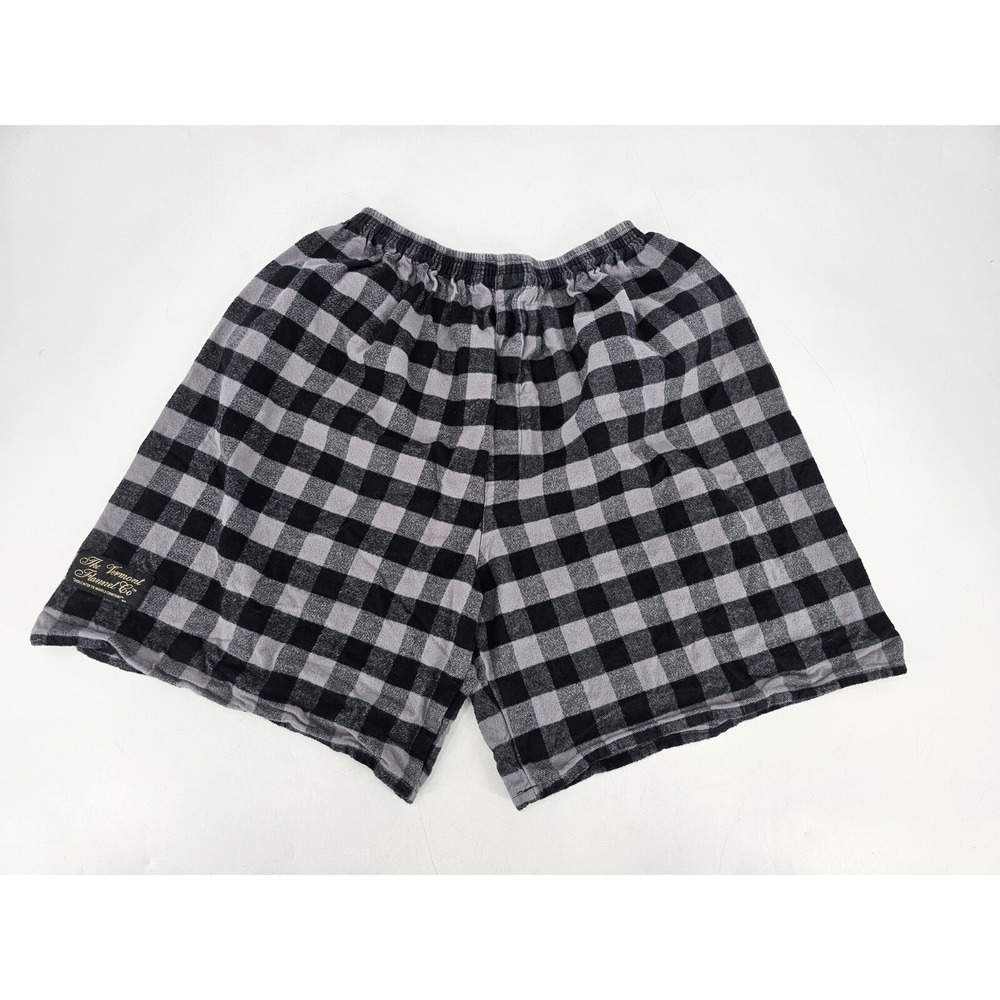 Vermont Flannel Montana Camp Shorts Unisex‎ XXL Black Plaid Cotton Pockets